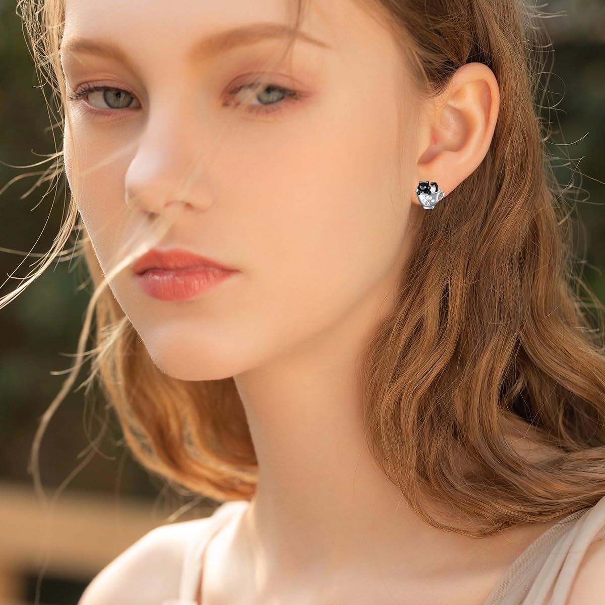 Diamond Black Cat Earrings for Women 925 Sterling Silver Cup Cat Stud Earrings Cute Pet Stud Earrings Jewelry Gifts - Image 6