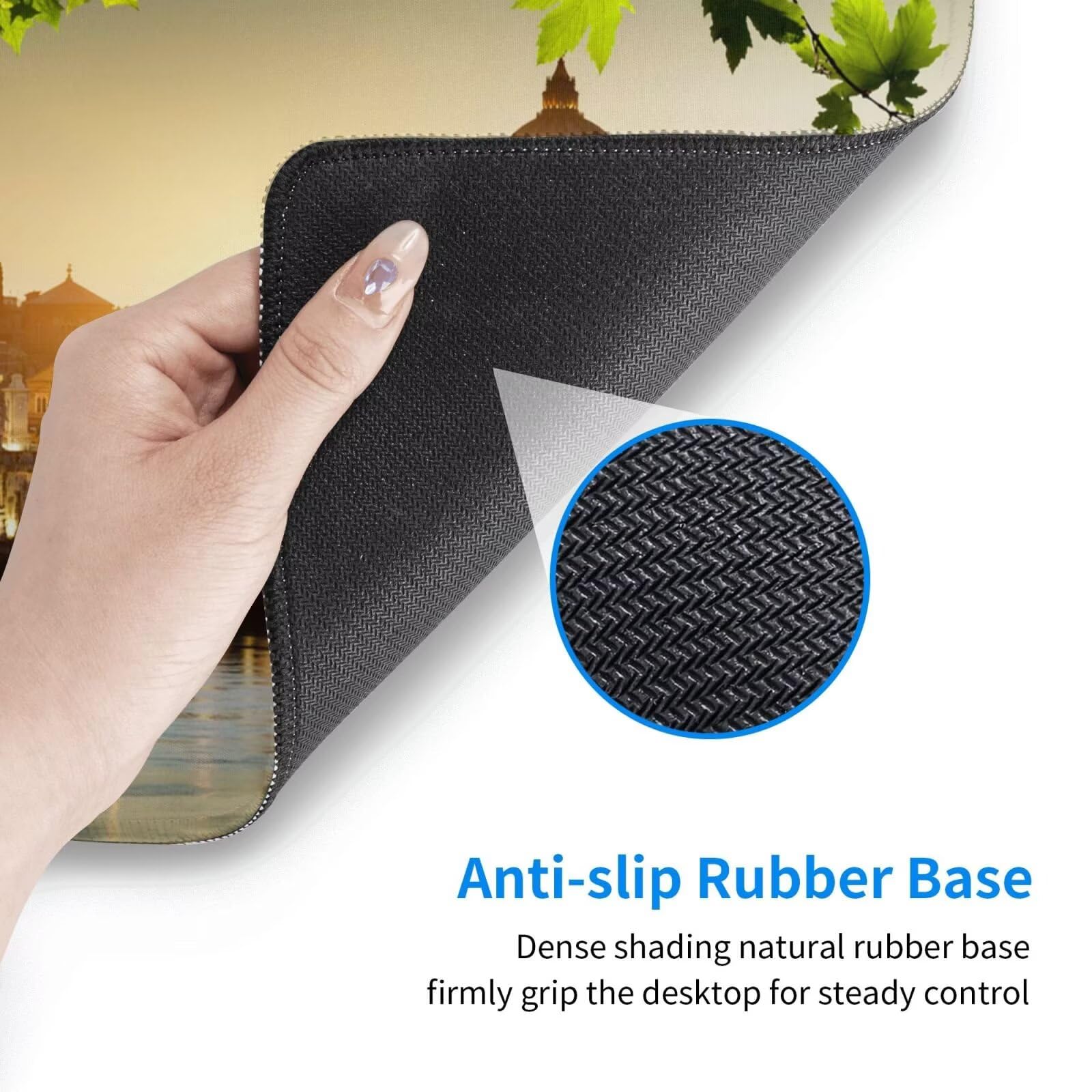 Gaming Mauspad XXL 900x500x3mm Mousepad Verlängertes Groß Mauspad Schreibtischauflage,Genähte Kanten rutschfeste Gummibasis,Verbessert Präzision Geschwindigkeit Home Office Europäischer Stil L-4342
