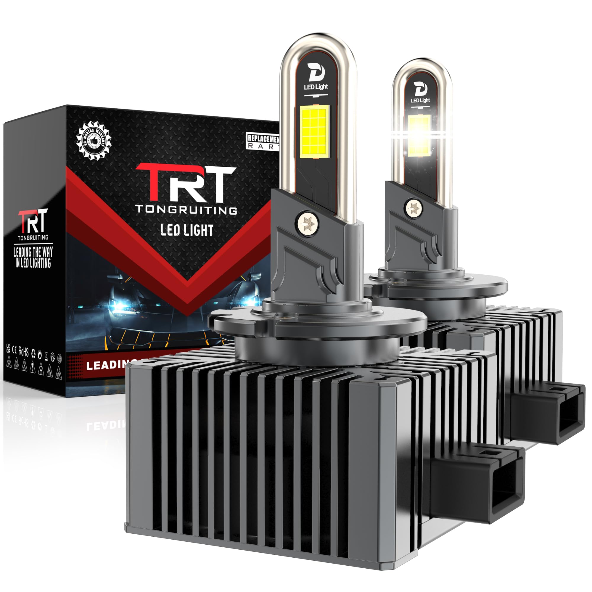 Bombillas LED D1S para Faros de Coche, 110W 38000LM Súper Brillantes, Luz Blanca Fría 6500K, Reemplazo Directo de Bombilla Xenón HID D1S Original, Instalación Plug and Play, Paquete de 2