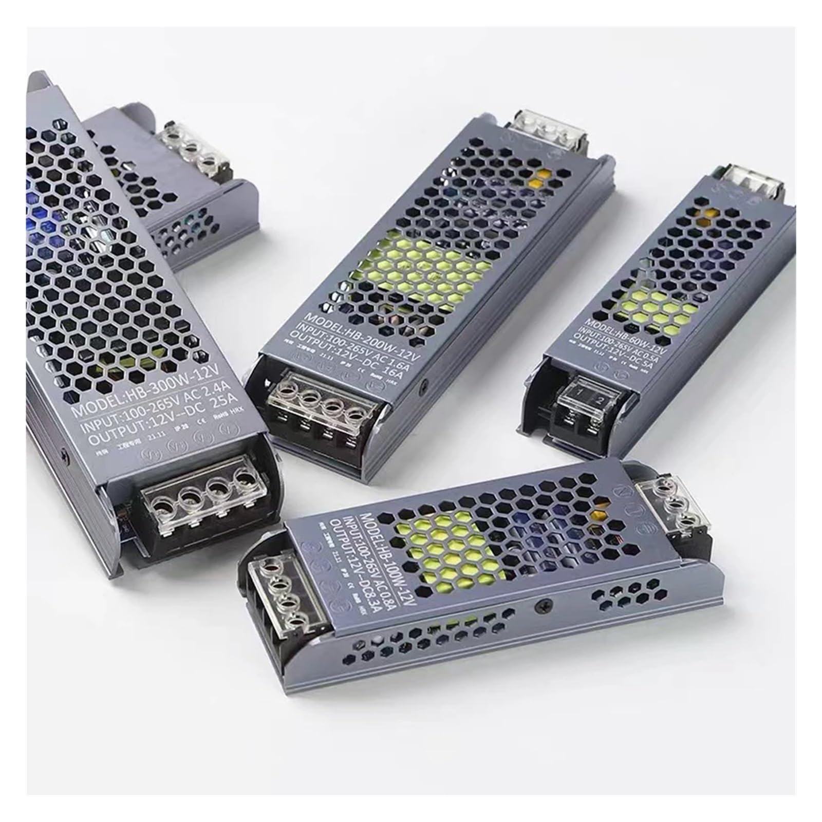 Fuente de alimentación conmutada, Transformadores de CA CC a fuente de alimentación conmutada de 12V 24V 12 24 V voltios 60W 100W 200W 300W 400W A/D for tira de LED,para tiras de luces LED, CCTV, imp