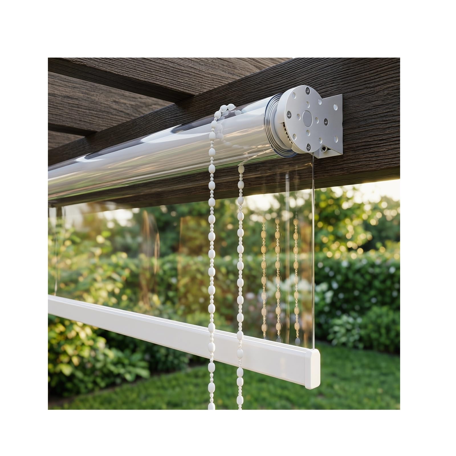 SHUDONGDEN Heavy Duty Clear PVC Roller Shades, Waterproof Windproof Transparent Window Blinds, Outdoor Patio Pergola Balcony Wind Screen Rain Shield(W100*H220cm/W39.37*H86.61in)