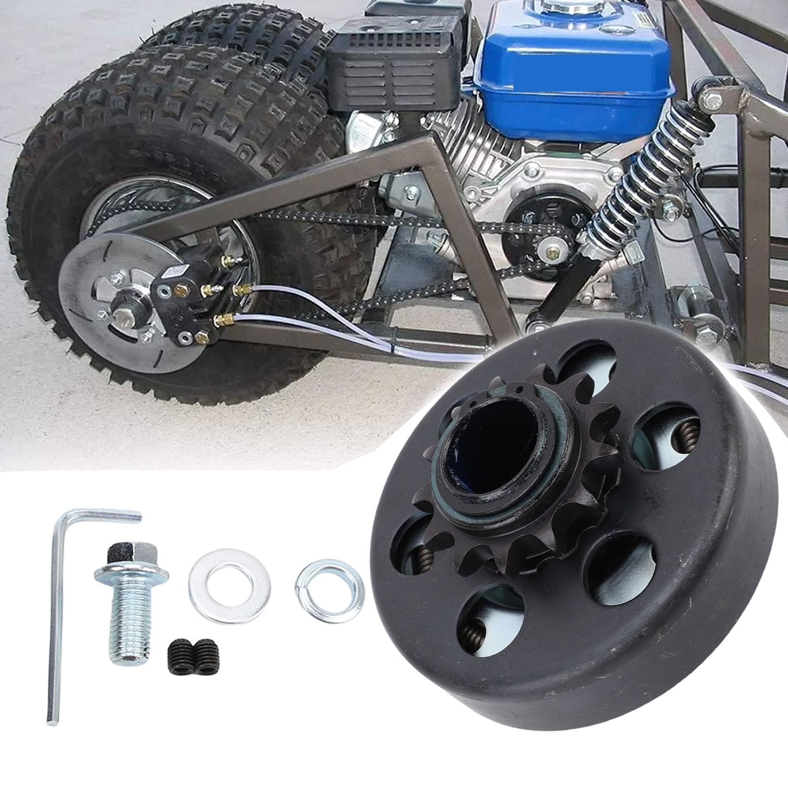 Fliehkraftkupplung 13 Zähne 1 Zoll 25,4 mm Bohrung Go-Kart-Kupplung 428 Kette 2300 U/min 13 PS