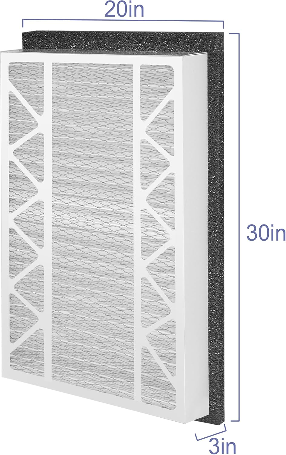 2 Pack 20x30x3 MERV 13 Replacement Filter Compatible with Zephyr VGF Series 20x30x3 Whole Home Return Air Grille Filter, Air Filtration System furnace filters