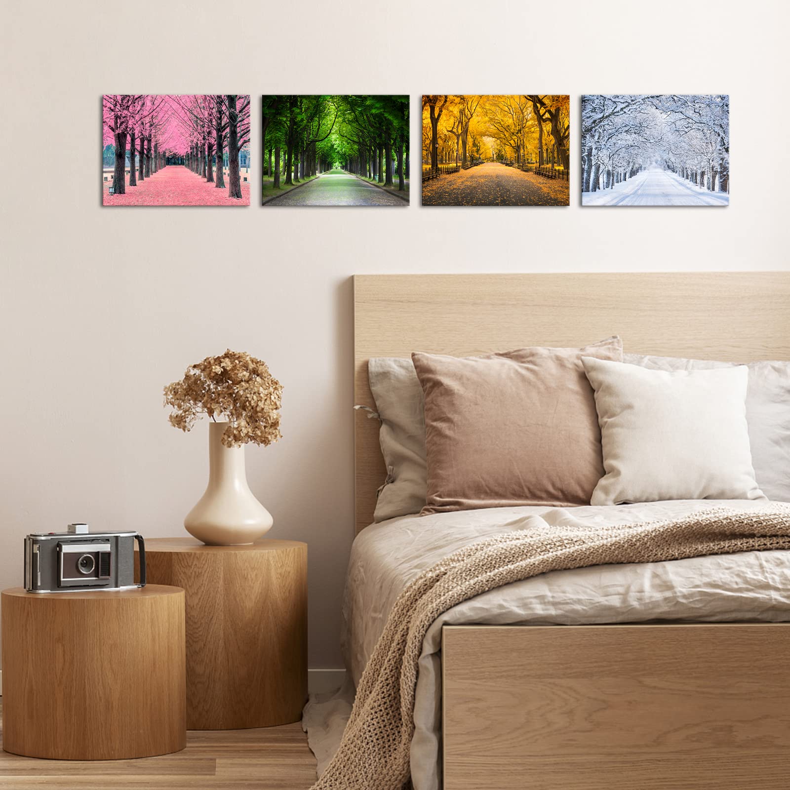 Amazon｜iLOOKLiKE 4パネル カラフルな木 キャンバス ウォール