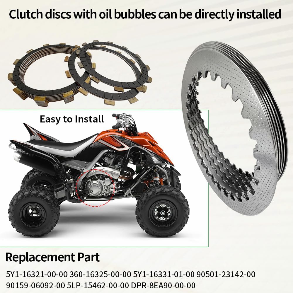 Clutch Kit Heavy Duty Springs & Cover Gasket Compatible for Yamaha Raptor 660 660R YFM660R 2001 2002 2003 2004 2005