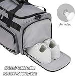 MAXTOP Grey Gym Bag Overnight Duffle Bag Weekender Travel Tote Duffel Bag with Shoe Compartment Large Capacity Carry on Bag Women Men