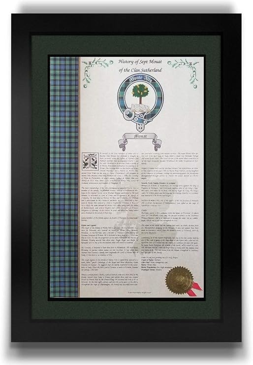 Mr Sweets Clenny Scottish Clan & Sept 11x17 History Print - Tartan, Buckle, Crest, Last Name Surname Meaning, Genealogy, Family Tree Research Aid, Roots, Ancestry, Ancestors and Namesakes