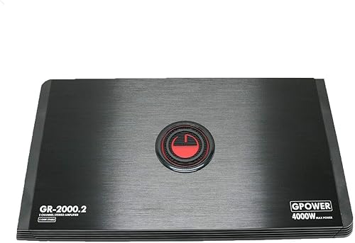 Miniatura 2 de Gravity GR-2000.2 Amplificador estéreo de audio para automóvil con puente de 2 canales de 4000 vatios de 2 ohmios con funcionamiento TRI-Mode con