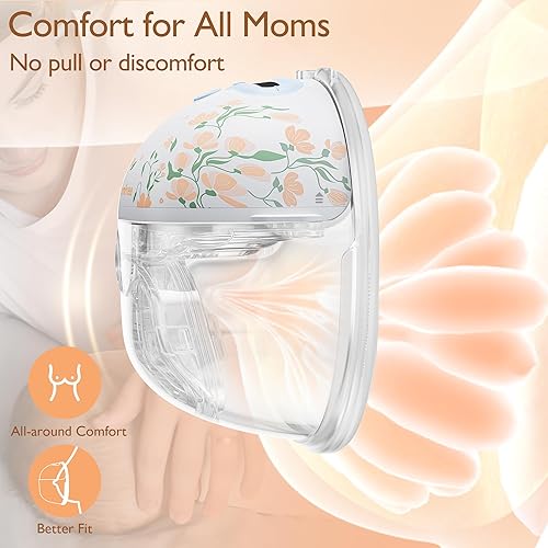 Vista 12 de Extractor de leche doble portátil: bombas eléctricas manos libres, aplicación inalámbrica compatible con 3 modos y 9 niveles personalizados, Azul