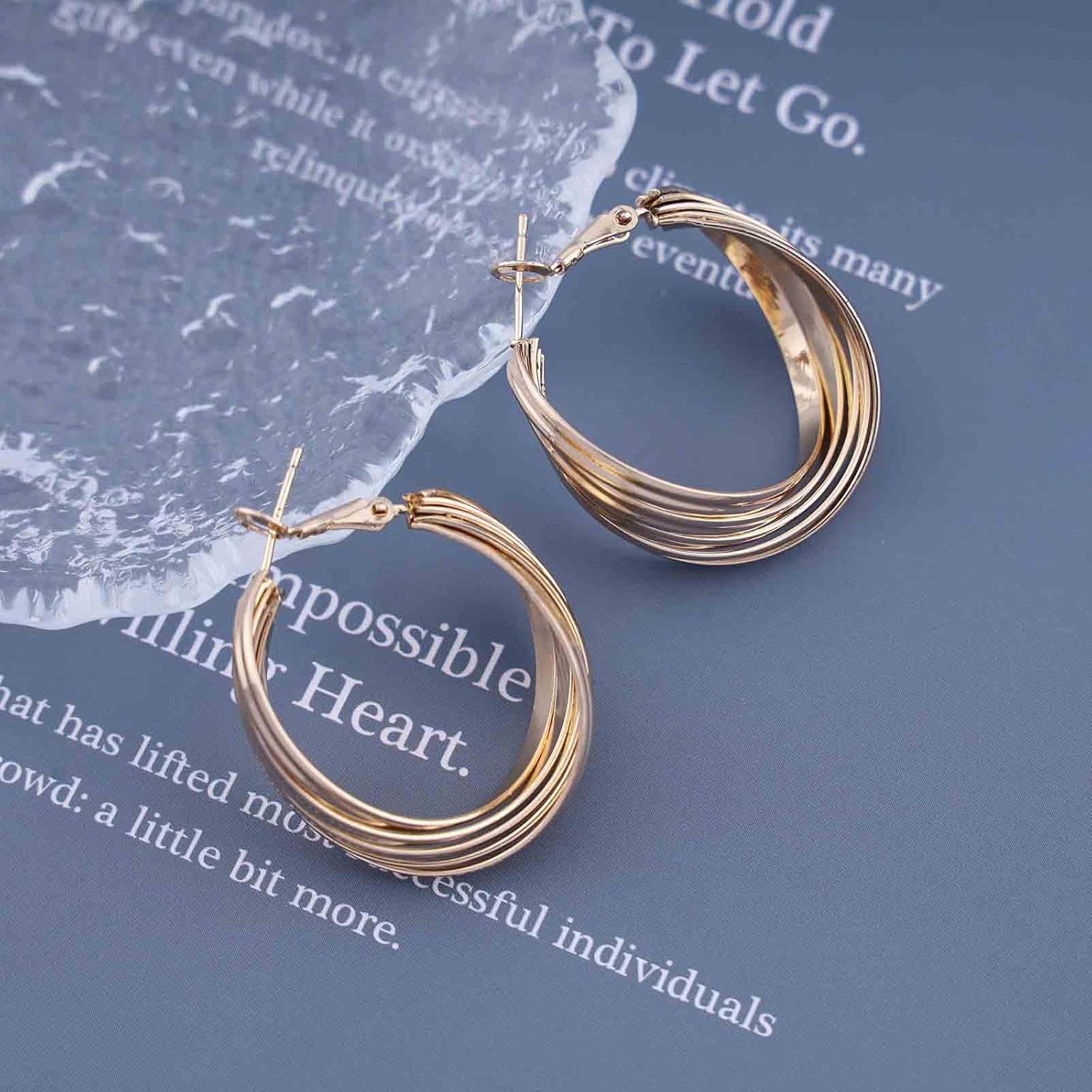 Andelaisi Boho Circle Drop Earrings Vintage Chunky Circle Hoop Earrings Gold Hollow Circle Earrings Metal Circle Dangle Earrings Jewelry for Women - Image 4