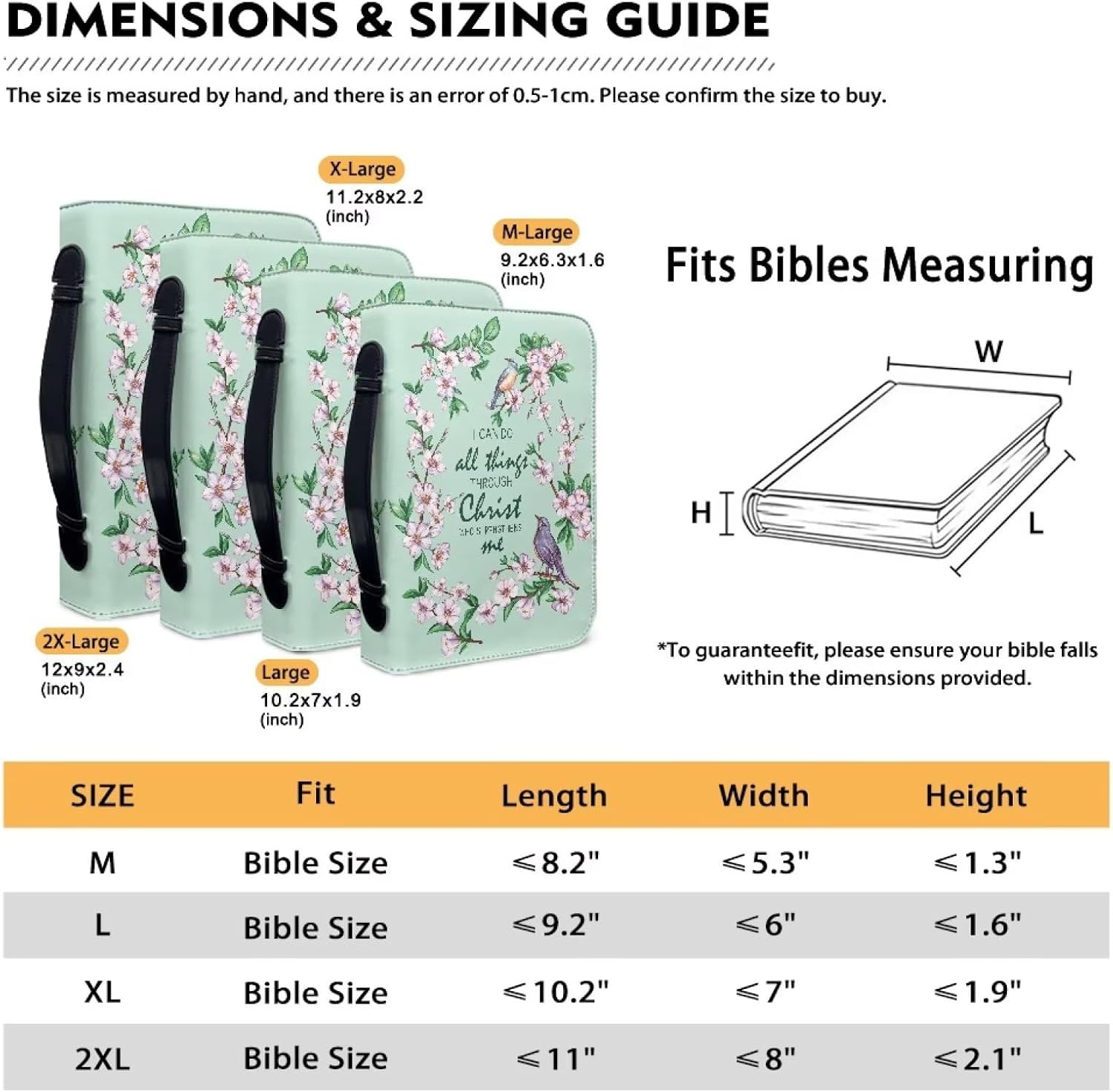 Bird Piano Women Bible Carrying Case Large Size Bible Organizer Bag Portable Bible Covers with Handle for Study Bible Carry Bookmarks