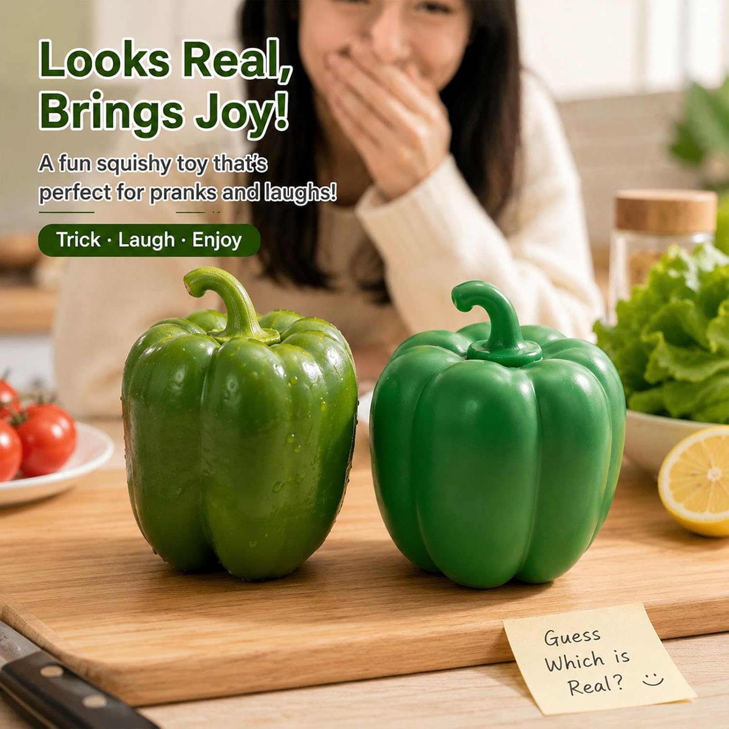 Green Pepper Squishy Toy, Stress Relief Squeeze Toy for Adults image 2