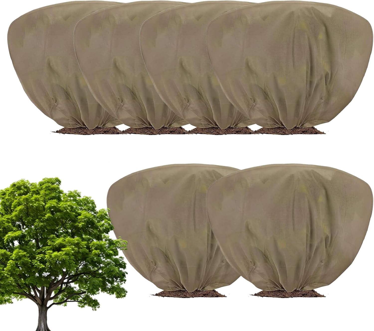 Winter Plant Covers Freeze – Durable Protection 6 Piece Protector, Premium, Tree Frost Blankets Drawstring, Shrub Lawn Garden Outdoor | Shrub Tree Lawn Garden Outdoor Fruit Potted