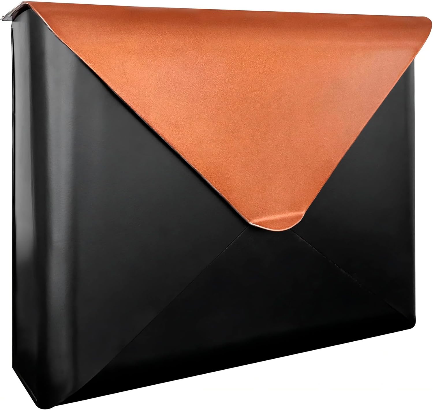 NACH Sleek Envelope Waterproof Wall Mount Mailbox, Large for Outside, Extra Large Capacity, Black, 12.5x4x10 Inches, MB-6950