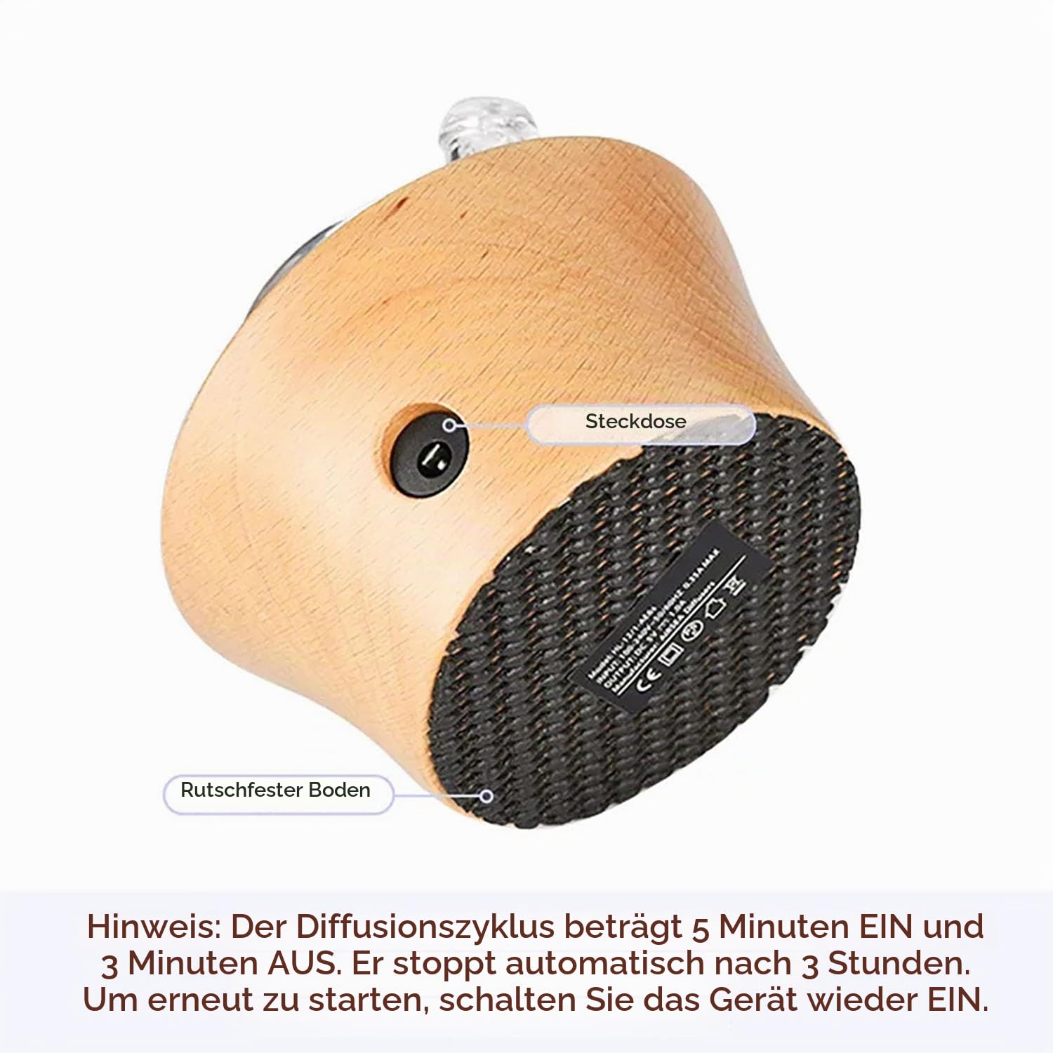 Waterless Ätherisches Öl Diffusor Handmade Glas Massivholz Professional Grade Kaltluft Technologie für Schlafzimmer Büro Yoga Spa
