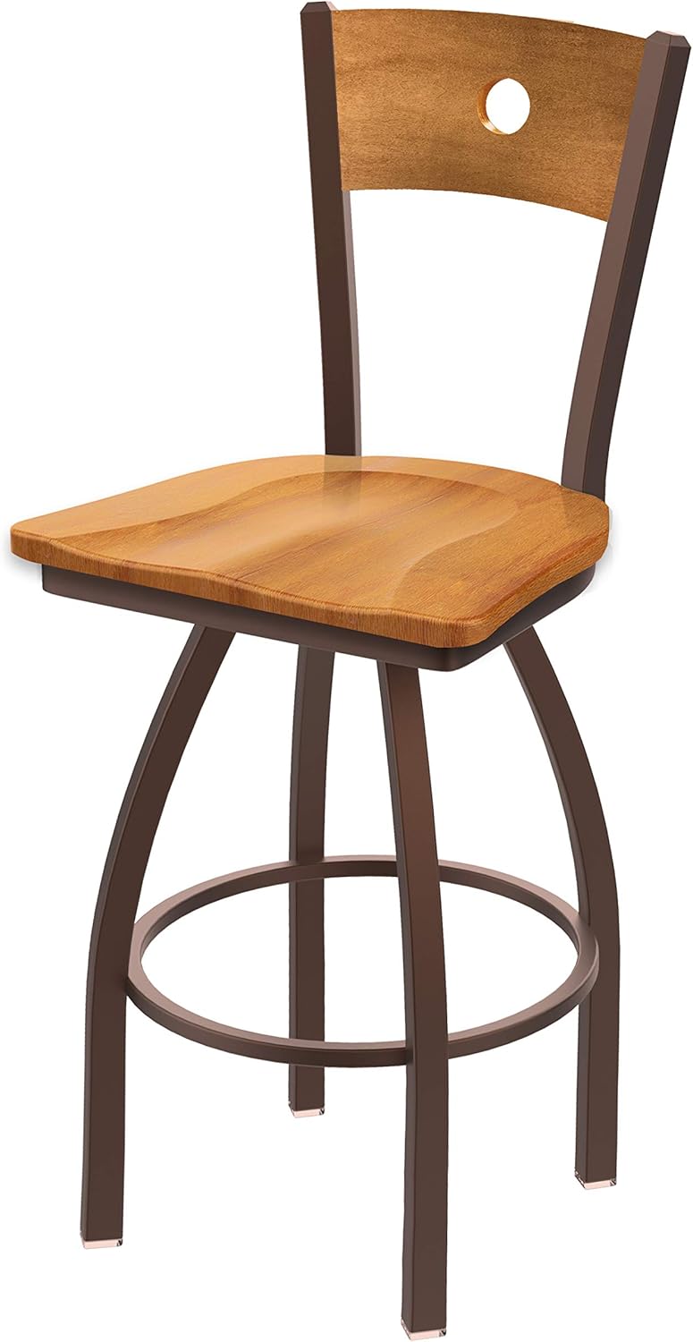 HBS 830 Voltaire 36" Swivel Counter Stool with Bronze Finish, Medium Back and Rein Thatch Seat