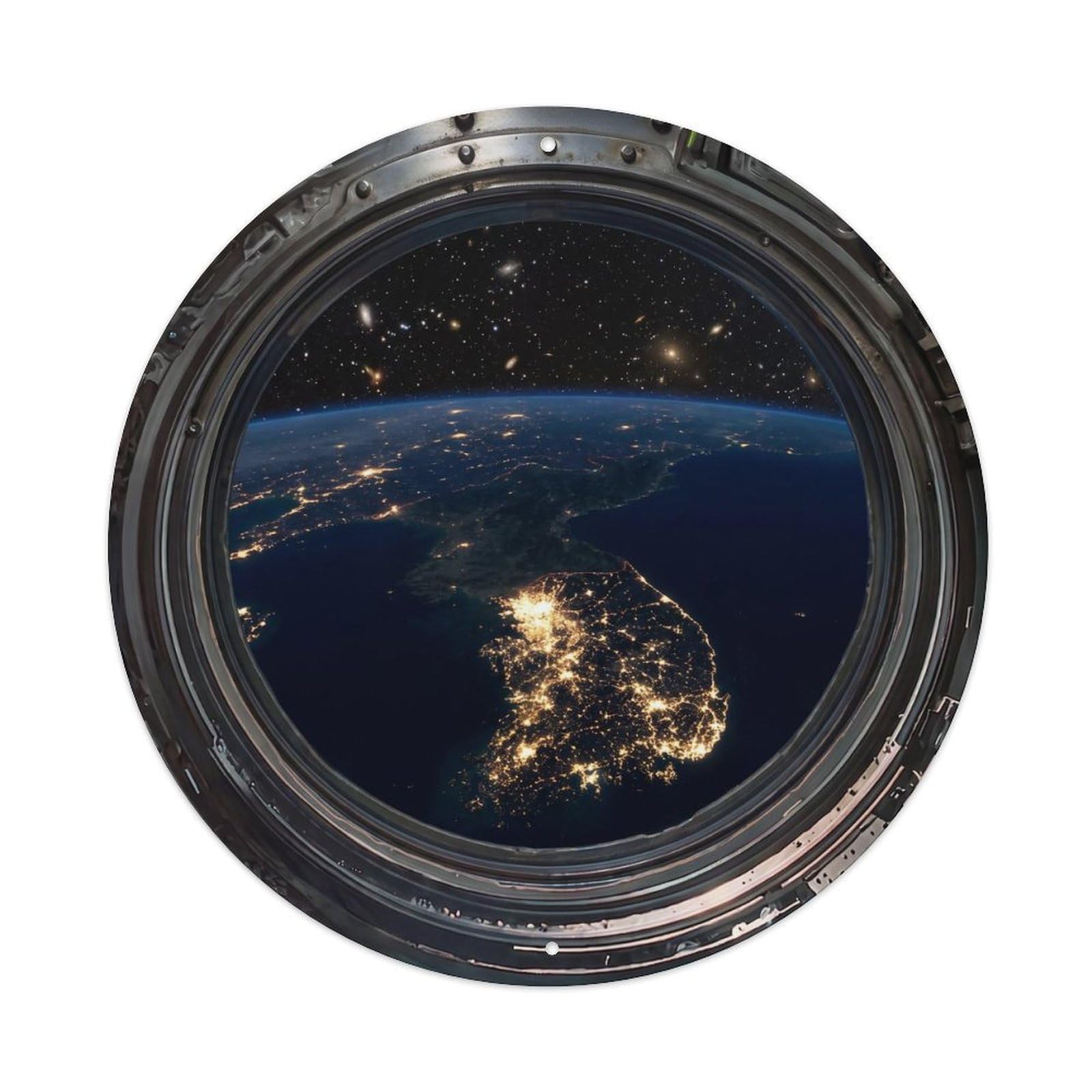 Earth Korean Peninsula Night Metal Tin Sign