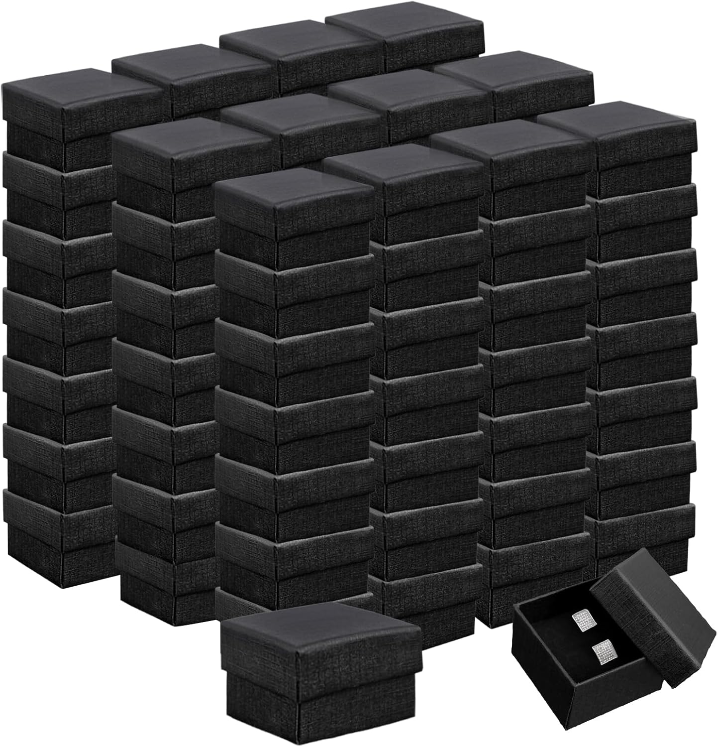 84 Pcs Jewelry Gift Boxes 2 x 2 x 1.2 Inch Cardboard Packaging Boxes for Necklace Ring Earring for Display Celebration