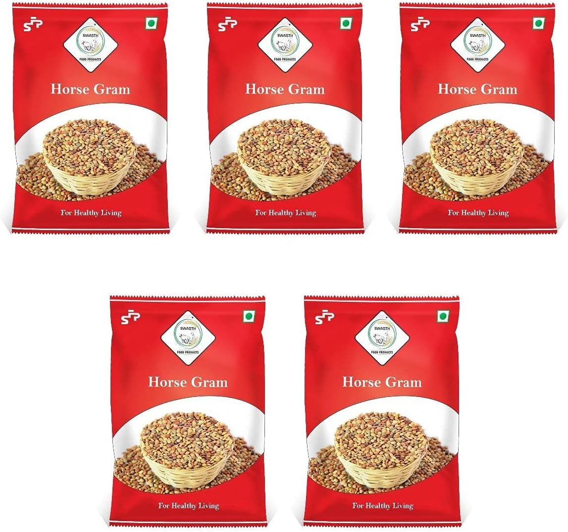 Unpolished and Natural Horsegram 05Kg Pack of 5-1Kg Each (Other Names of Horsegram - Kulathi, Kollu, Ulavalu, Huruli)