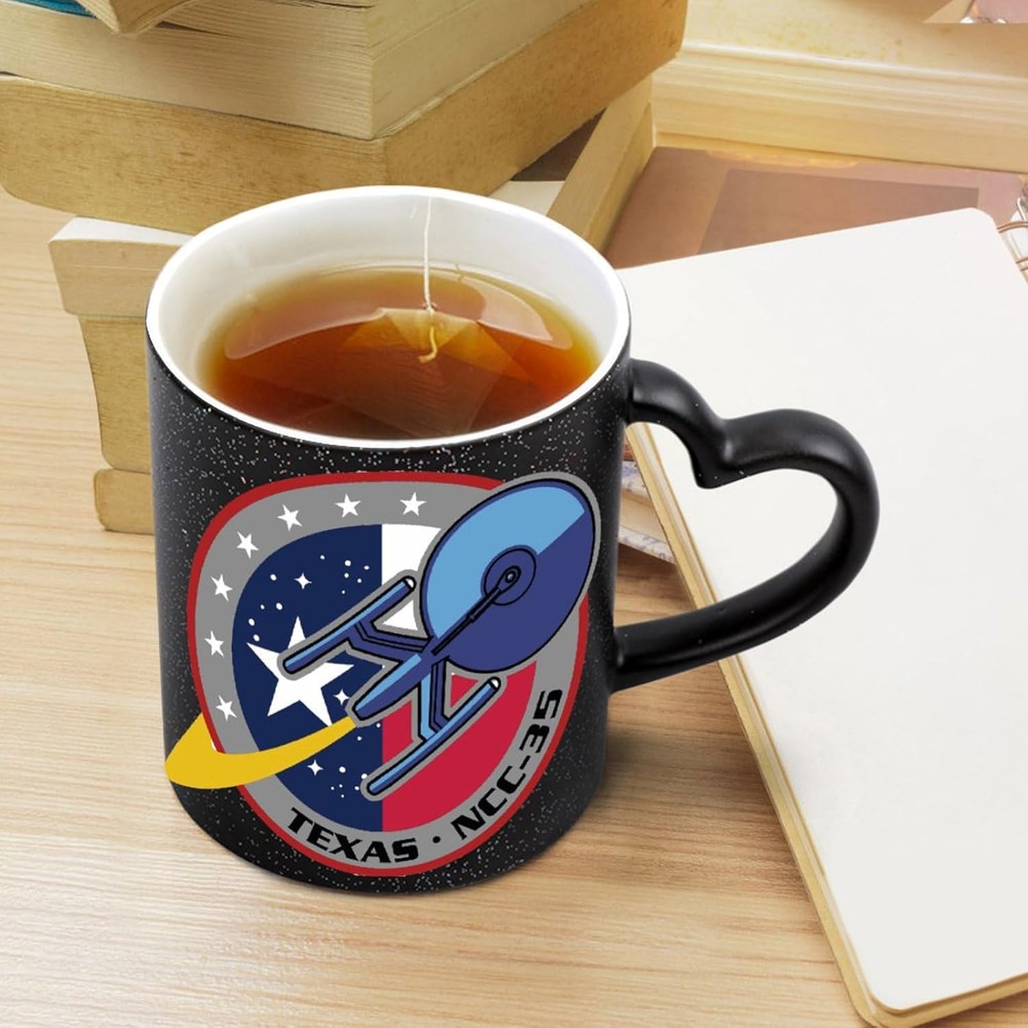 変色カップ スタートレック 色が変わる マグカップ 星空 熱反発コーヒーマグ カラーチェンジマグ 磁器 セラミック デザイン 温感変