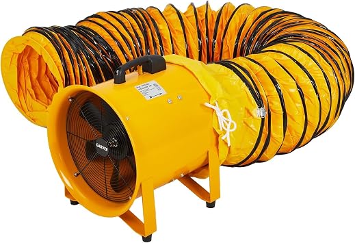 12 inch Utility Blower Exhaust Fan, Portable Ventilator with 32.8 ft Duct Hose, 3500 CFM High Velocity Air Mover, Heavy Duty Ventilation Fan Extraction for Attics, Basements, Workshops, Garage