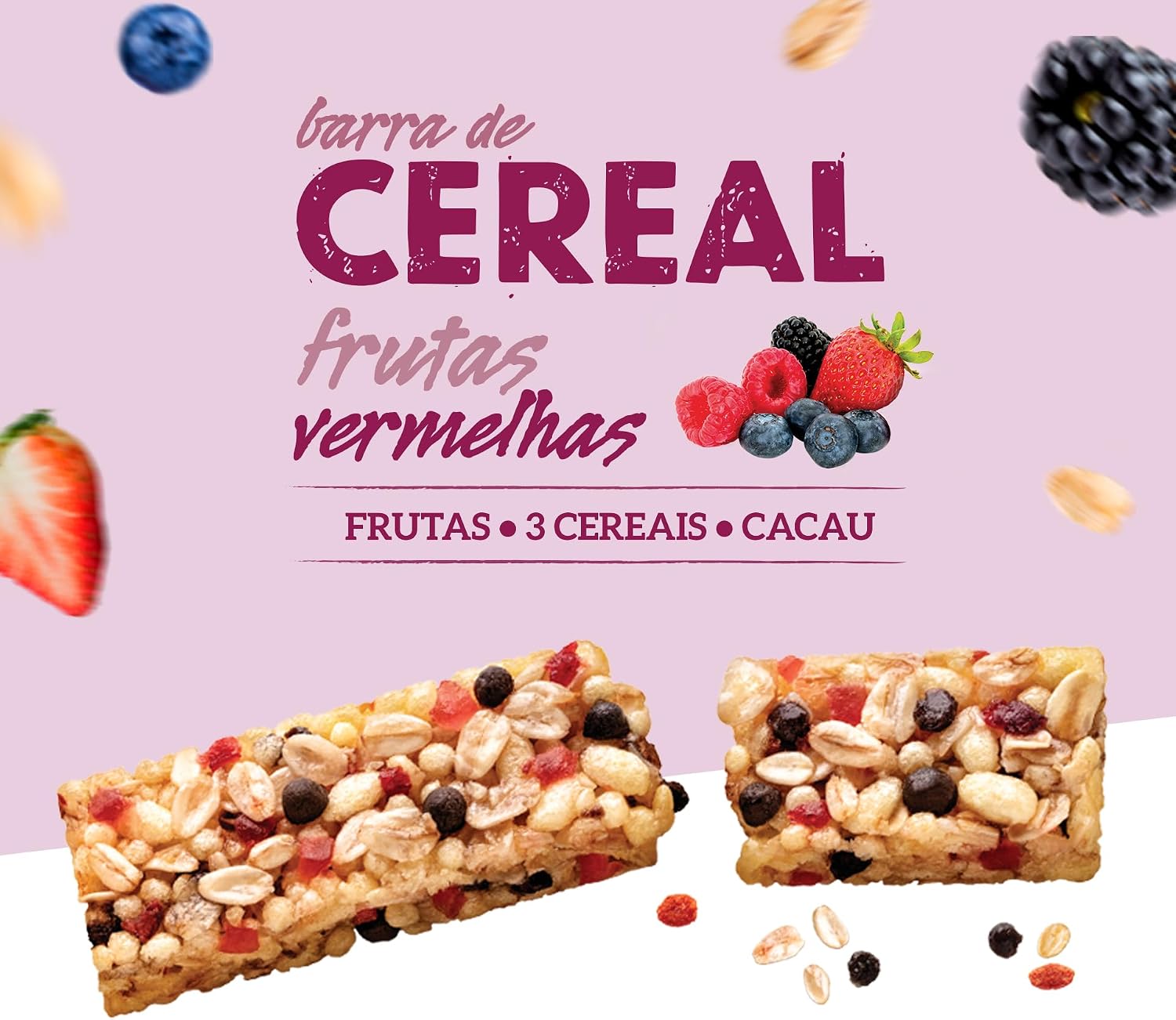 Nutry Display Barra De Cereal Frutas Vermelhas - 22G - Display 24 Unidades