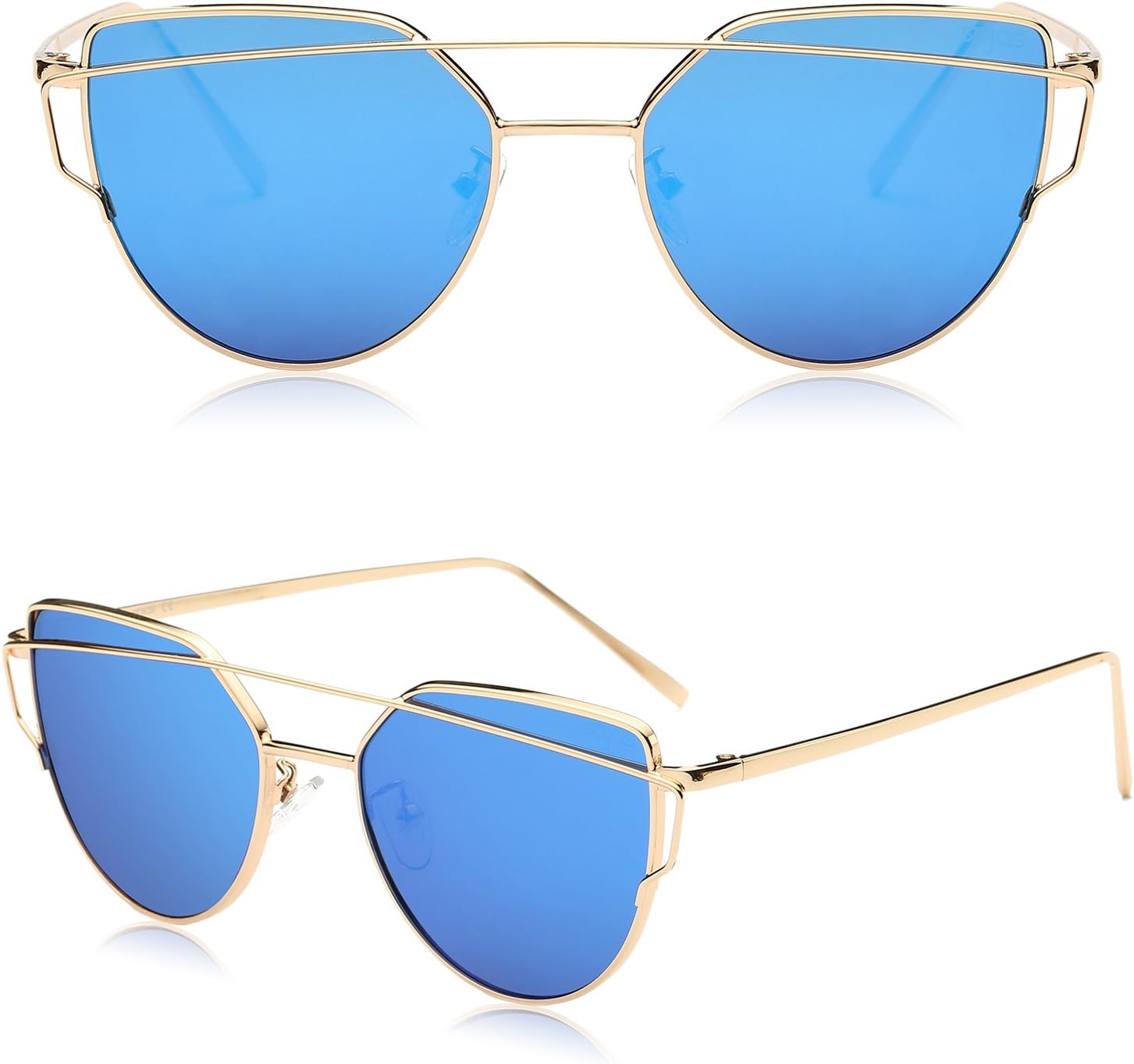 SOJOS Cat Eye Sunglasses for Women Fashion Designer Style Mirrored Lenses SJ1001 - Image 2