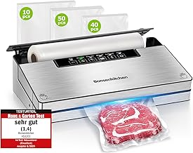 Bonsenkitchen Food Vacuum Sealer Machine, 5 Modes-8L/min, Globefish Technology for Continuous Work at High Speed, Includes 100 Vacuum Bags and 1 Roll Bag