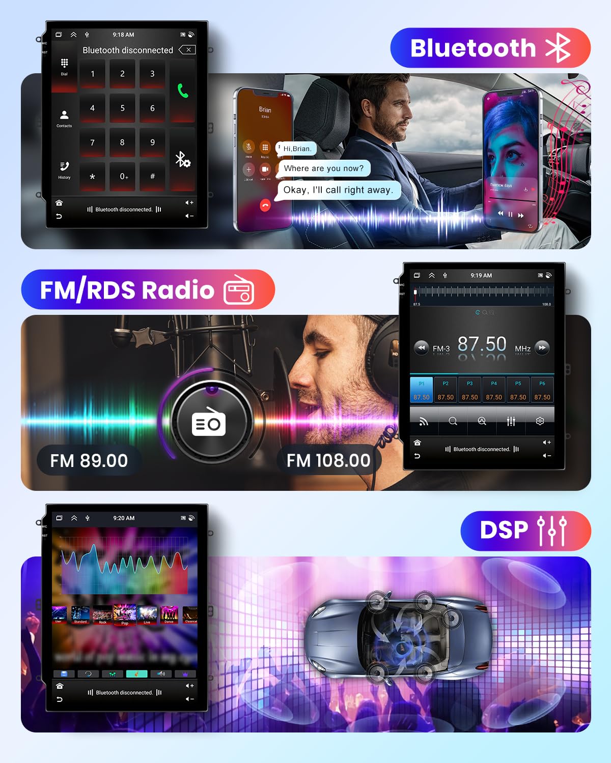 6G+128G 8 Core Wireless Carplay Android Autoradio per Opel Insignia Buick Regal 2009-2013 9.7 Pollici Autoradio con Android Auto GPS Navi WiFi Mirror Link Bluetooth FM/RDS/DSP Telecamera Posteriore