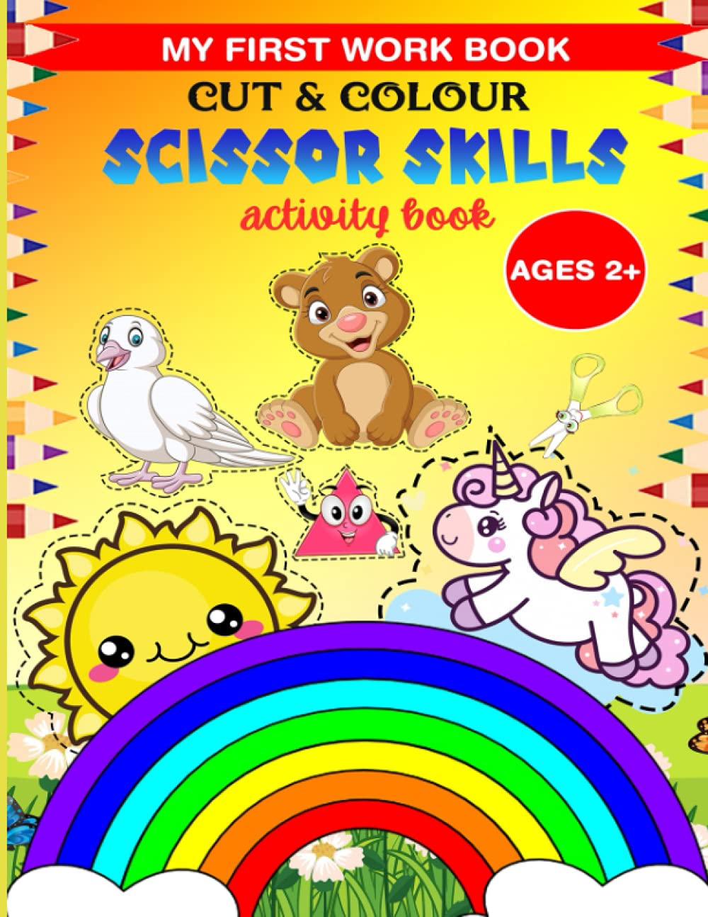 Scissor Activity Book with Animated Images, Preschool Scissor Cutting Book for Kids to Cut and Color, A Fun and Exciting Scissor Cutting Activity ... for kids Age 2+ Scissor Skills Activity Book