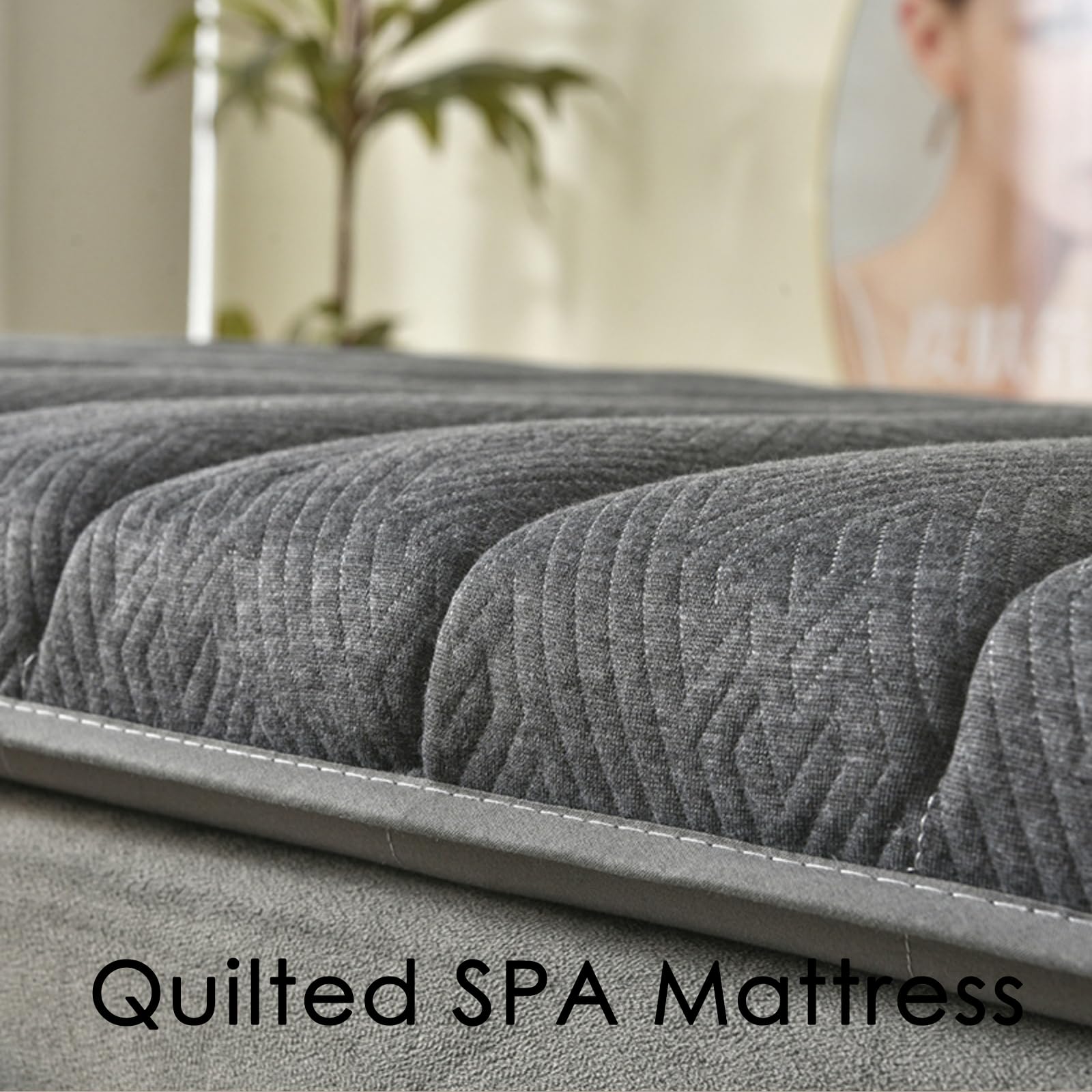 Highdi Matelas de Lit de Beauté avec Trou pour Le Visage, Pliable Doux Conforts Matelas Salon de Beauté à Tête Carrée pour SPA, Table de Massage, Lit de Massage (70x185x4cm,Gris)