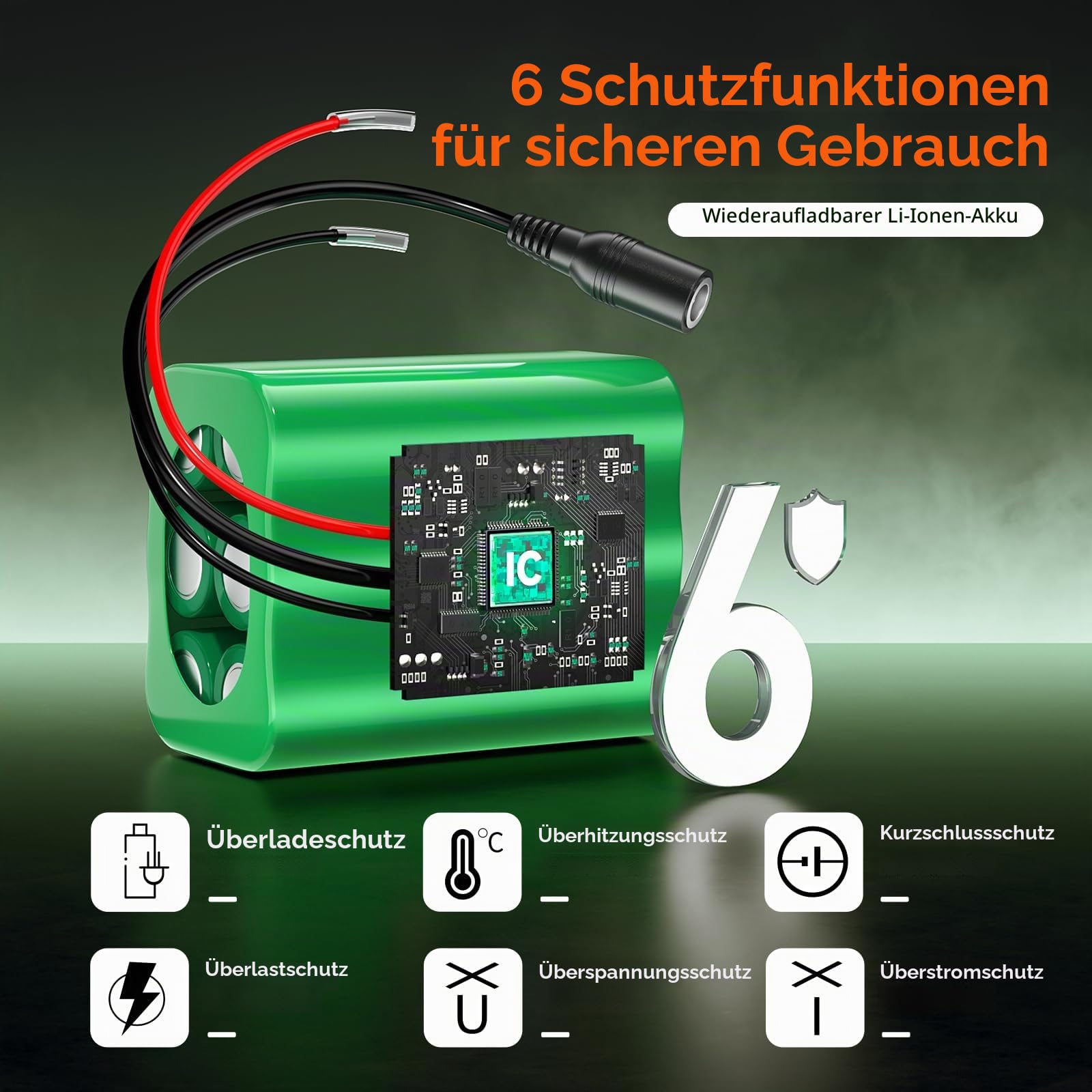 CITYORK 24 V 3000mAh wiederaufladbarer Lithium-Ionen Akku für DIY-Projekte, Boot, CCTV-Kamera, Fischfinder, LED-Lichtleiste und mehr