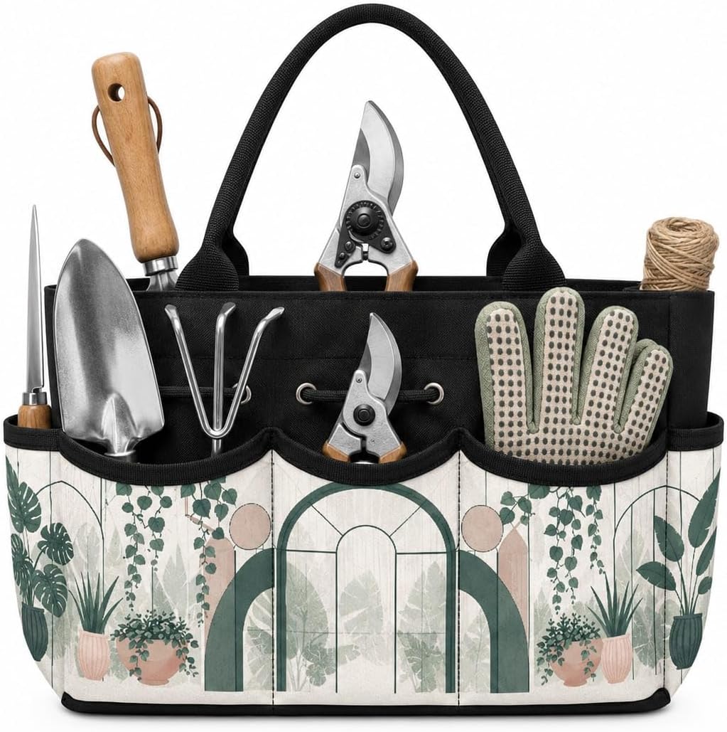 Rainy Glass Geometric Garden Tool Bag Organizer for Shed in All Seasons