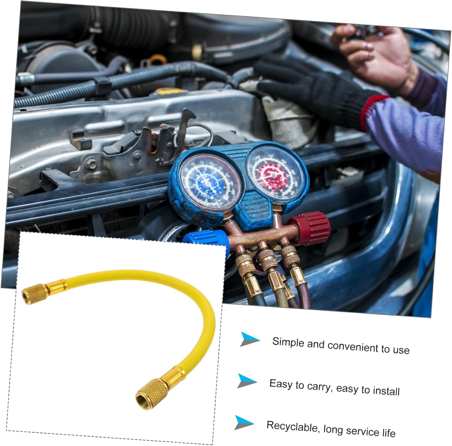 Filling Hose Kit for Car Air Conditioner Durable Charging Tube with Joint Oil Resistant Design for Easy Supply