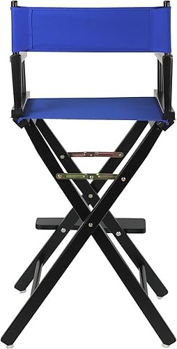 Miniatura 4 de Casual Home - Silla de director de 30 in, marco negro, lona azul rey, altura de barra