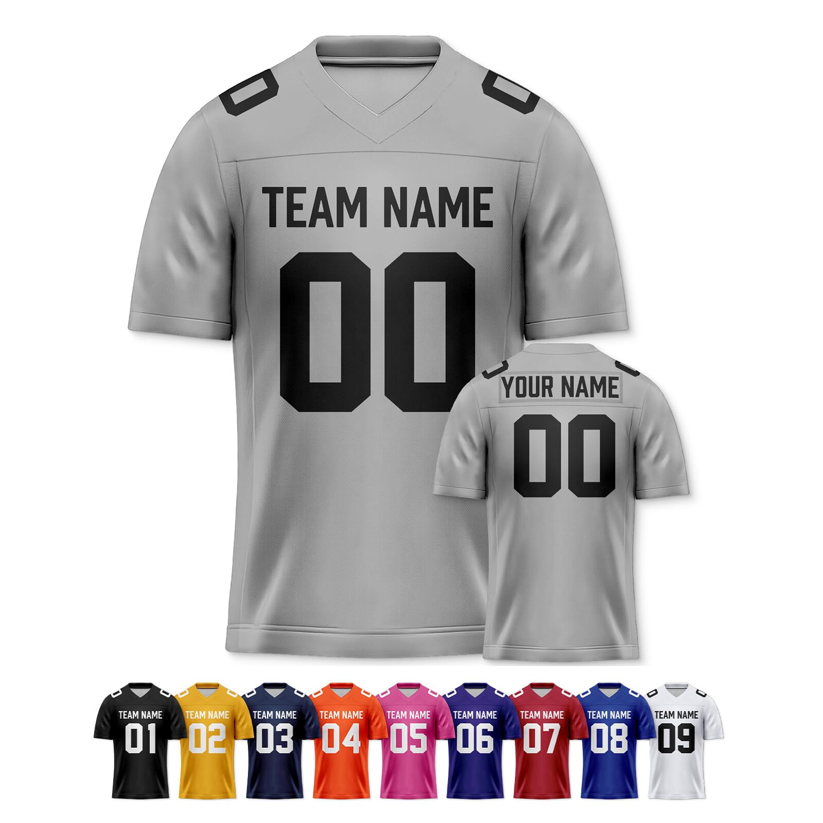 Custom Replica Football Jersey with Name Number Logo
