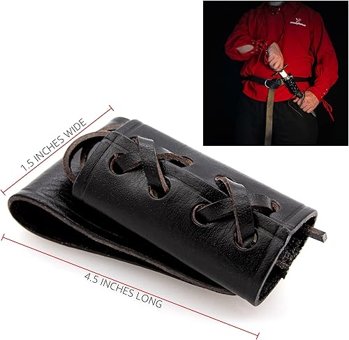 Miniatura 2 de Armory Replicas - Funda de daga de cuero genuino - Rana espada ajustable de inspiración medieval para armas pequeñas