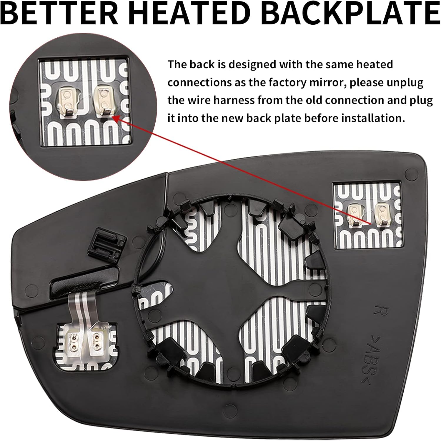 Passenger Side Mirror Replacement for Ford C-Max Hybrid 2013-2018,C-Max Energi 2013-2017,Escape 2013-2016 Mirrors Glass, Right Side Rear View Mirror with Power Heated FO1325159, CJ5Z 17K707 B