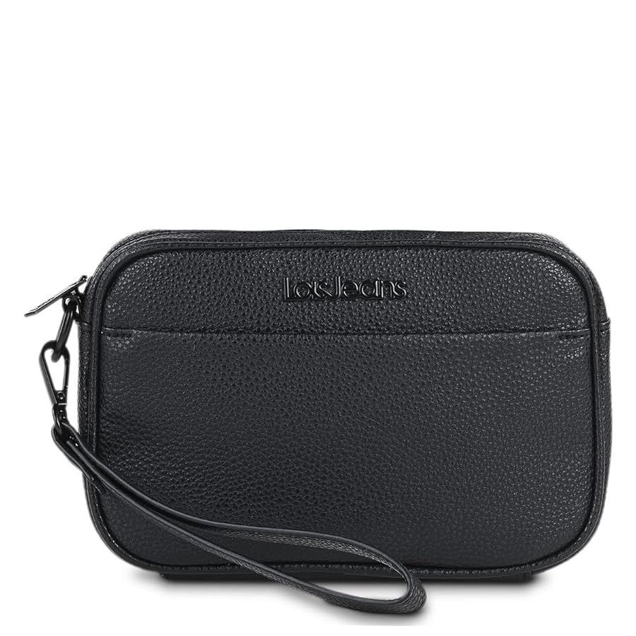 Pochette Da Polso Lois Uomo - In Tela E Pelle, Design Esclusivo, 25x16x4.5cm