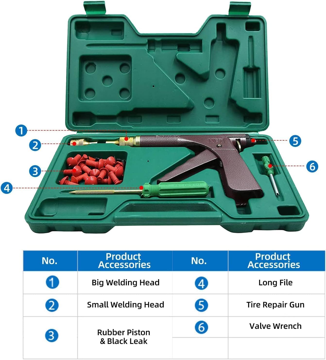 Tire Repair Kits, Tire Pluger Motorcycle Tubeless Vacuum Tire Plugger Repair Tool Kit with 32PCS Rubber Plugs Tire Plug Gun Kit with Mushroom Plug for Motorcycle Dirt Bike ATV Lawn Mower