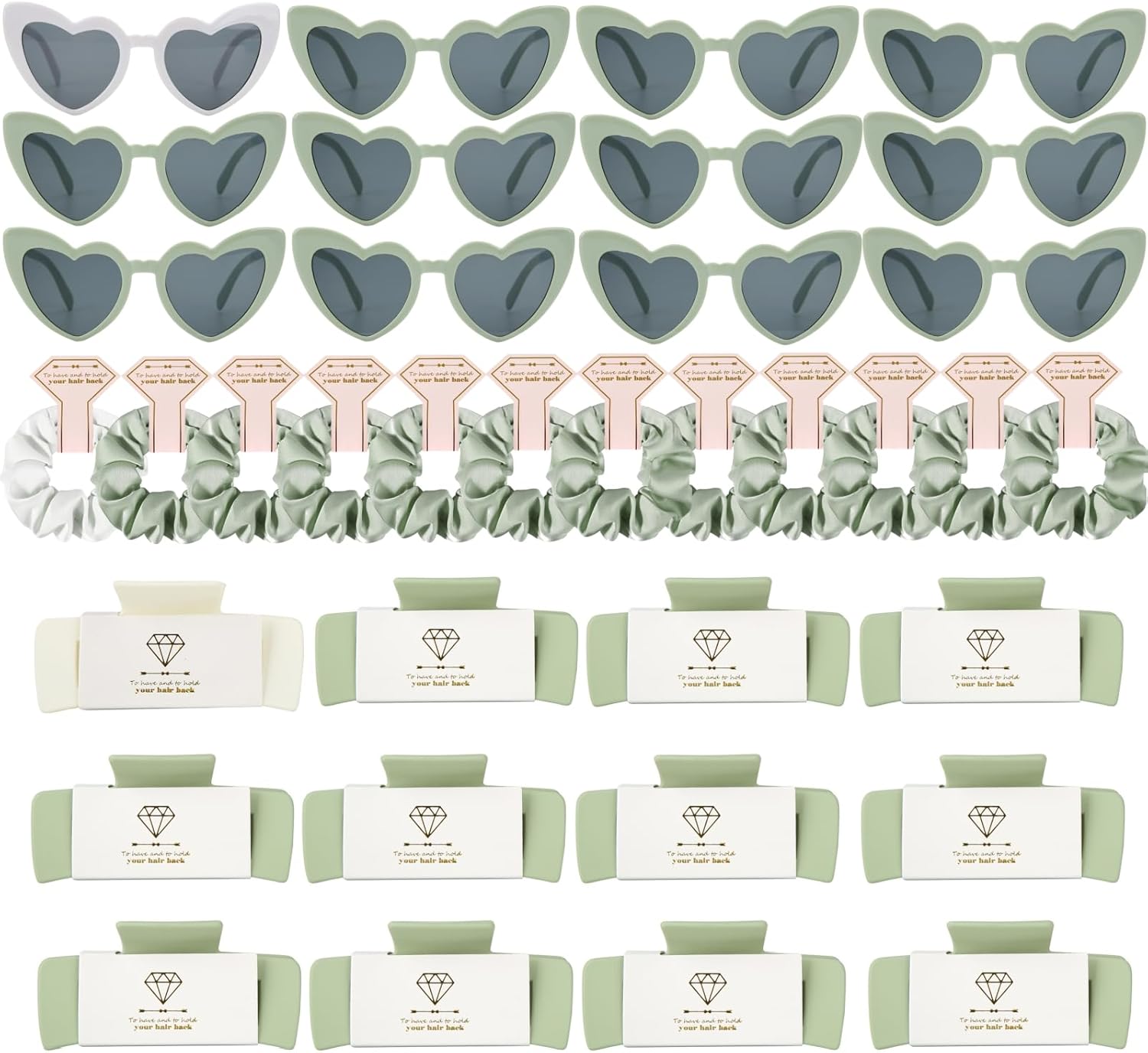 12 Pairs Bachelorette Party Sunglasses Scrunchies Bridesmaid Hair Claws