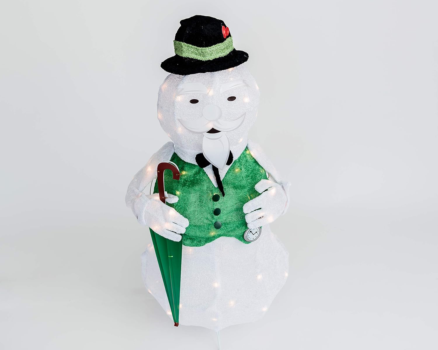 36" Tinsel Sam The Snowman w/Umbrella Rudolph The Red Nosed Reindeer Christmas Decoration