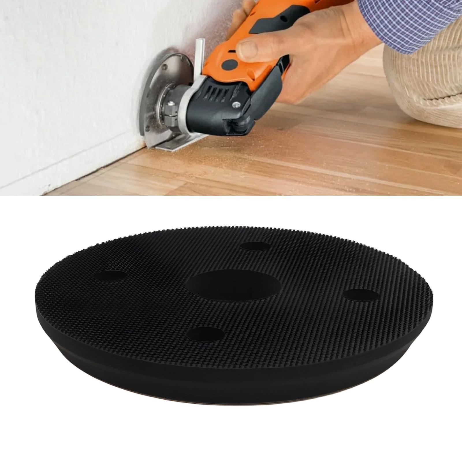 The Lord of the Tools 2 Patins de Ponçage Ronds 115 Mm en Acier Inoxydable EVA Compatibles avec Les Outils électriques Fein Multimaster Function