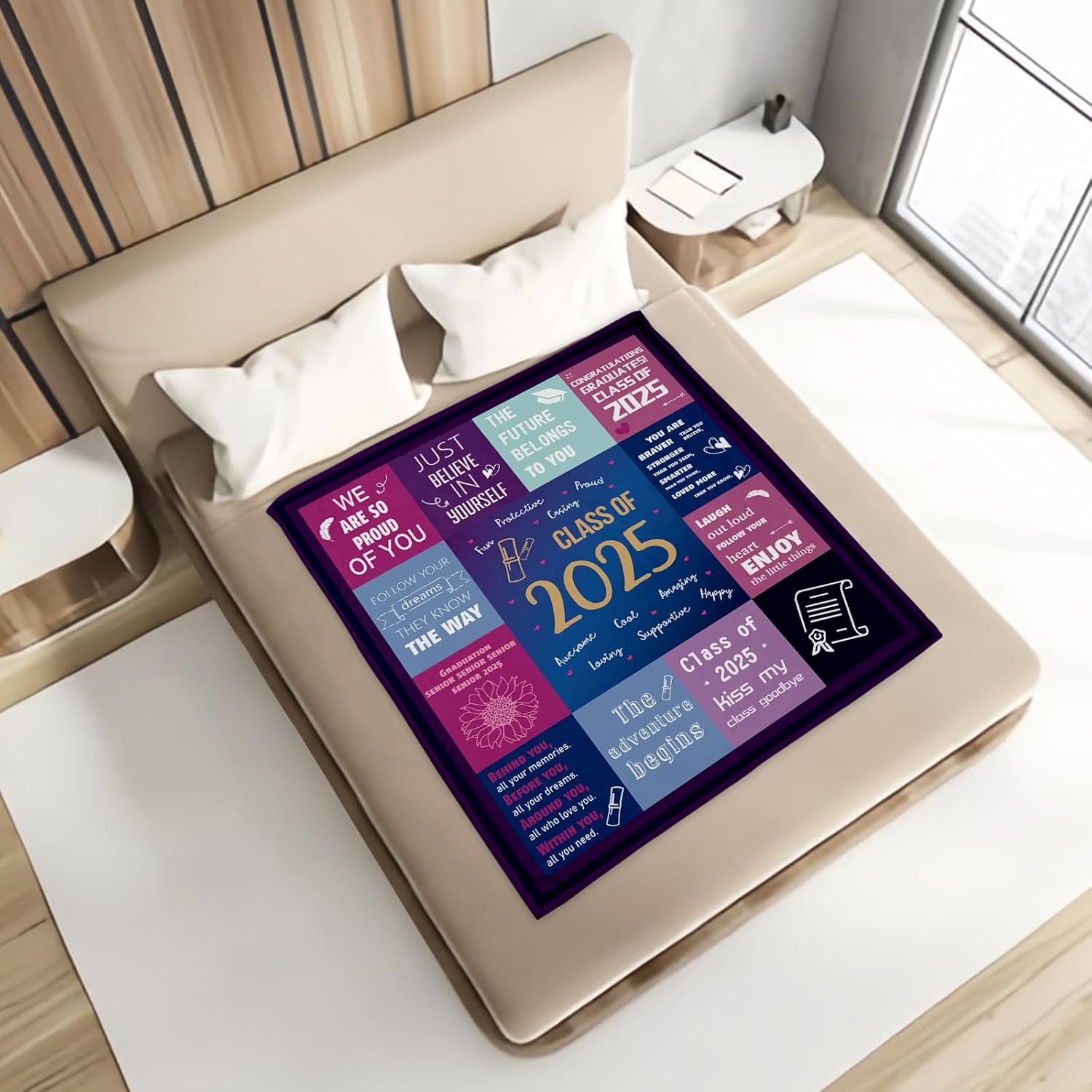 Senior 2025 Graduation Gifts Bulk for College Girls Blanket Class of 2025 Gifts for College Student Gifts Son High School Throw Blanket Graduation Gifts for Her 2025 Senior Blanket 50''X60'' - Image 4