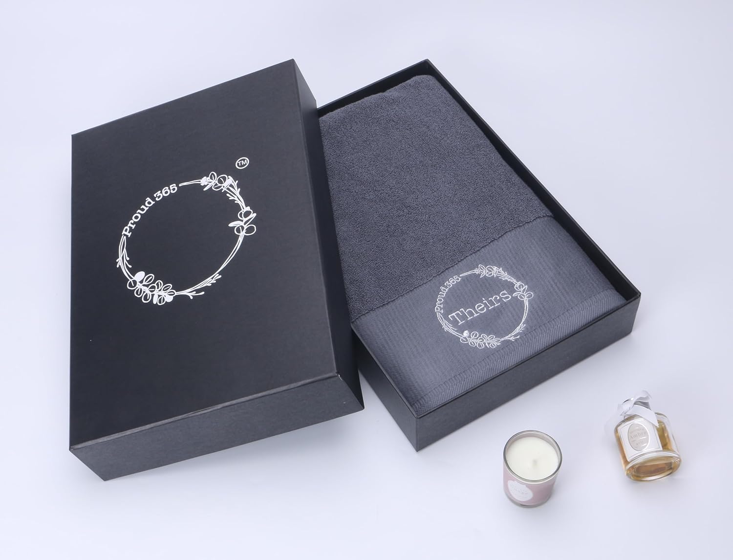 Proud 365 THEIRS Gender Pronoun, Gift Boxed Dark Grey Bath