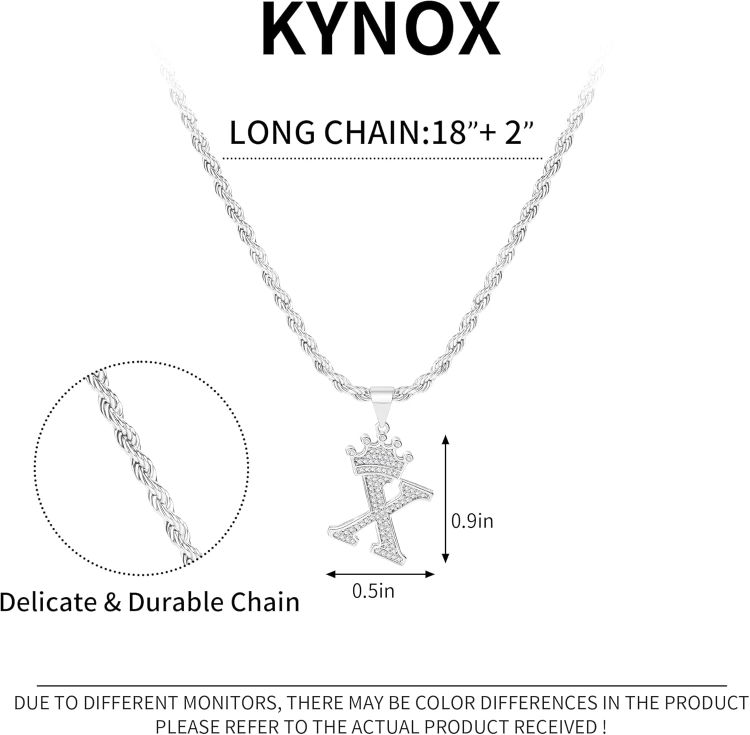 A-Z Initial Necklace Crown Necklace for Men Women Hip Hop Jersery for Father Mom Husband Alphabet Name Jewelry Gift Everyday Minimalist Accessories Anniversaries Birthdays - Image 3