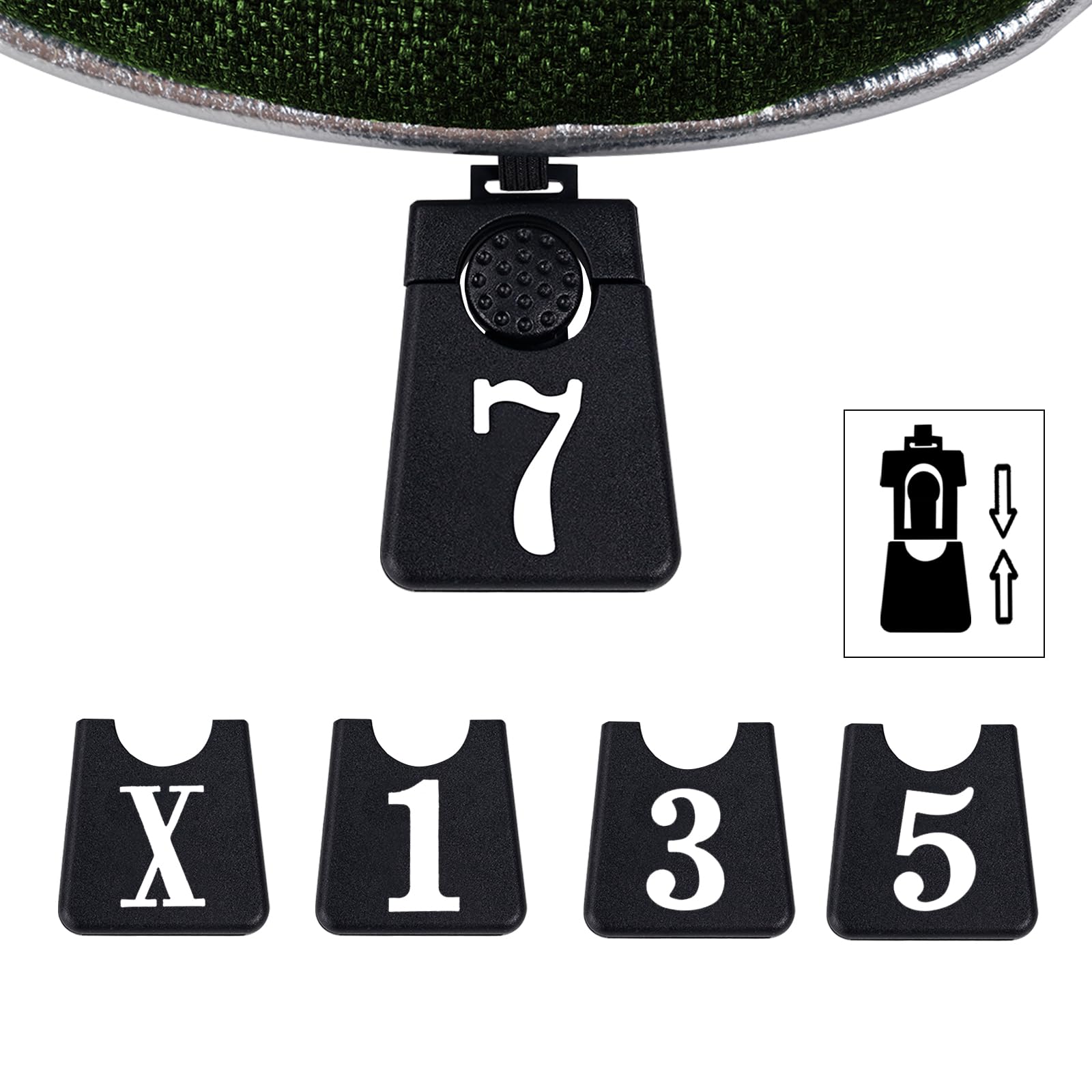 Andux Set di 3 coperture per mazze da golf in nylon, per mazze da golf, 460 cc, con collo lungo