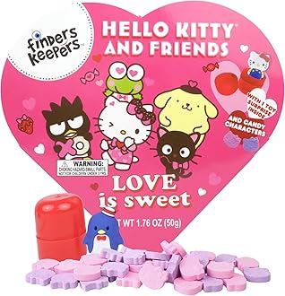 Hello Kitty Finders Keepers Valentines Box, Individually Wrapped Hard Candies and Collectible Figurine, 1.76 Ounces