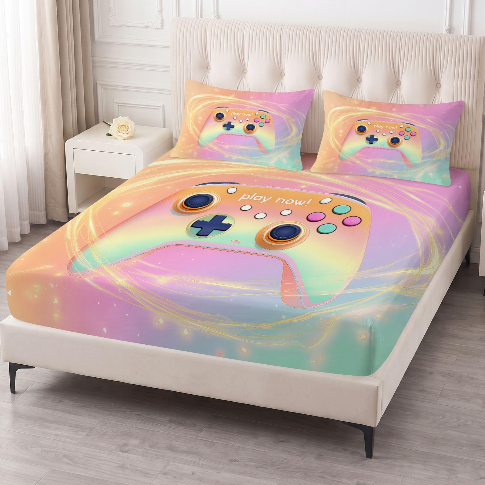 Prześcieradło King z gumką 3D Gaming Style 150 x 200 cm, prześcieradła