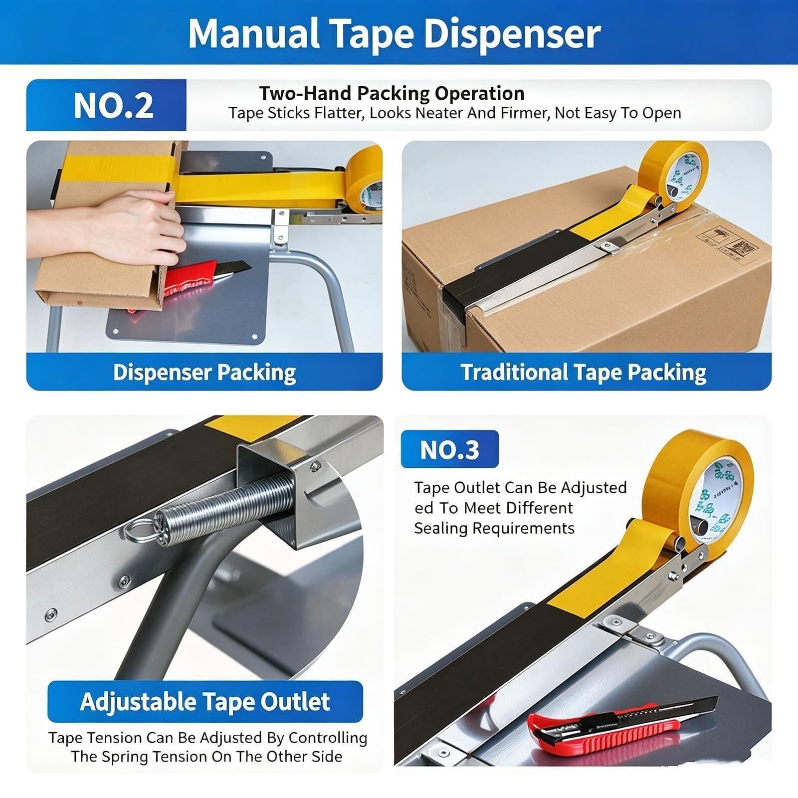 Manueller Klebebandabroller, Paketbandabroller, Bandabschneider